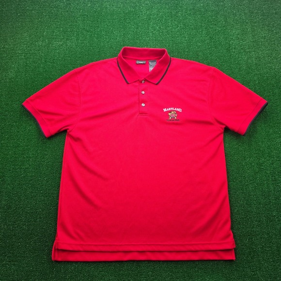 Active Other - Maryland Terrapins Polo Shirt Mens XL Red Black Testudo Turtle Logo Active NCAA